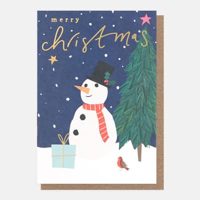 Pack of 30 Merry Christmas Snowman Small Cards