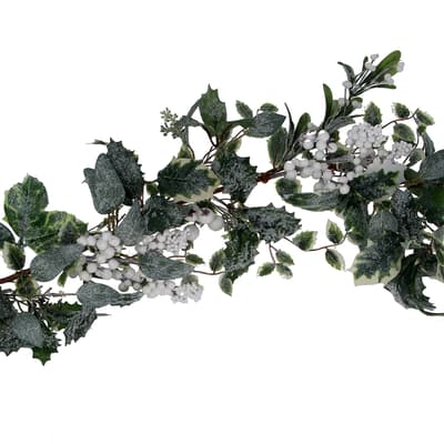 Mixed Leaf/White Berry Garland, 180cm