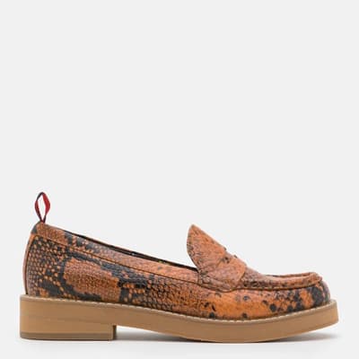 Multi Leather Torre Snake Print Loafers 