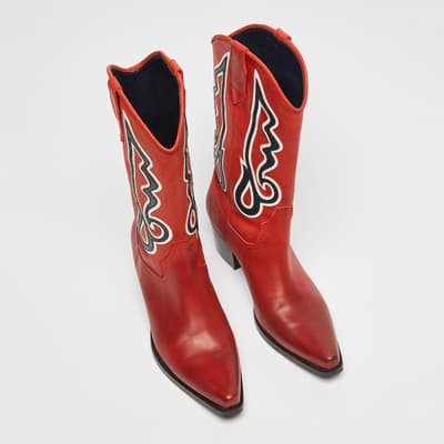 Red Cowboy Leather Boot