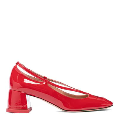 Red Leather Max4Love Block Heel