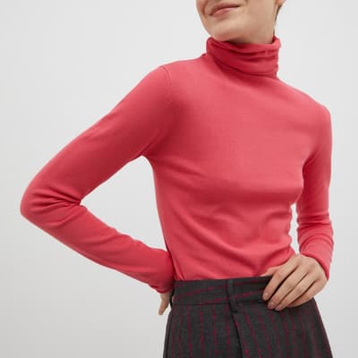 Pink Scooter Roll Neck Jumper