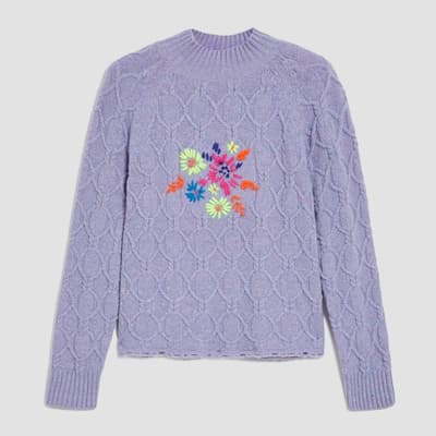 Lilac Scorrere Floral Wool Jumper