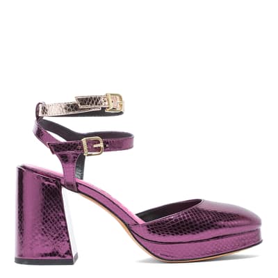 Purple Diane Chunky Heel Shoes