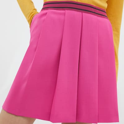 Pink Rapper Pleated Mini Skirt