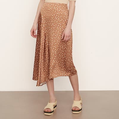 Tan Textured Dot Skirt