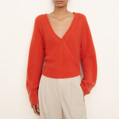Orange Ribbed Wrap Over Top