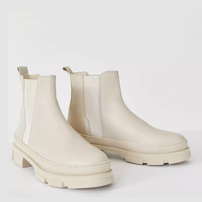 Cream Carter Leather Boots