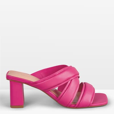Pink Laucala Leather Mules