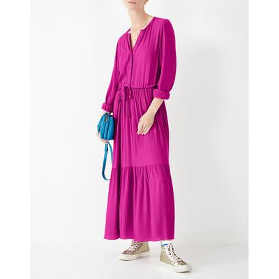 Pink Flora Textured Maxi Dress