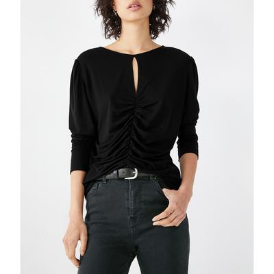 Black Samantha Ruched Jersey Top