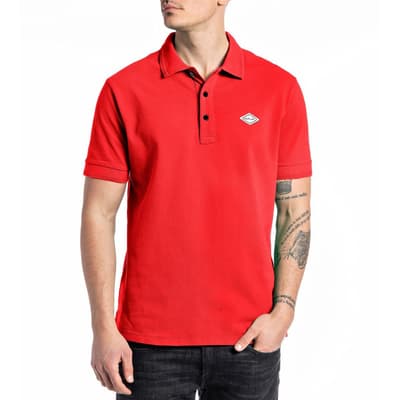 Red Cotton Pique Polo Shirt
