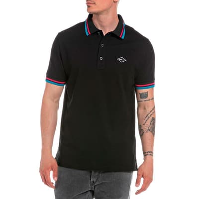 Black Stretch Cotton Polo Shirt