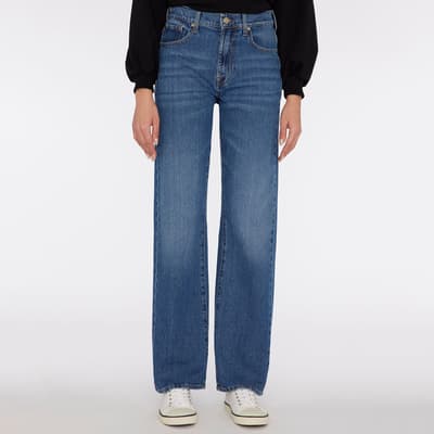 Mid Blue Tess Straight Stretch Jeans