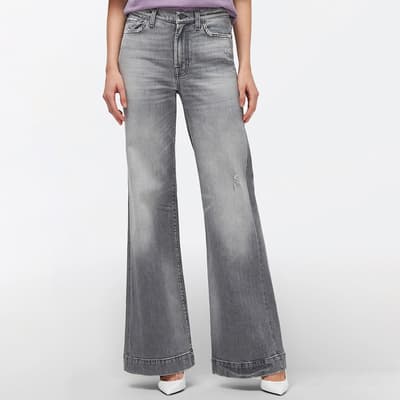 Grey Modern Dojo Flared Stretch Jeans