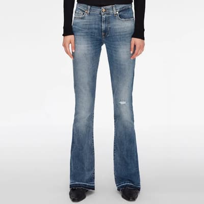Faded Blue Bootcut Stretch Jeans