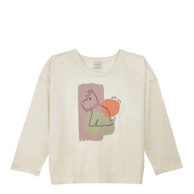 Ecru Beige Oversized Long Sleeve T-Shirt