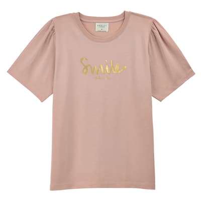 Pink Pleat Sleeve T-Shirt