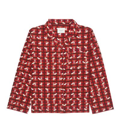 Crimson Checked Dog Long Pj Set