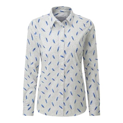 Spring Cobalt Cotton Norfolk Shirt