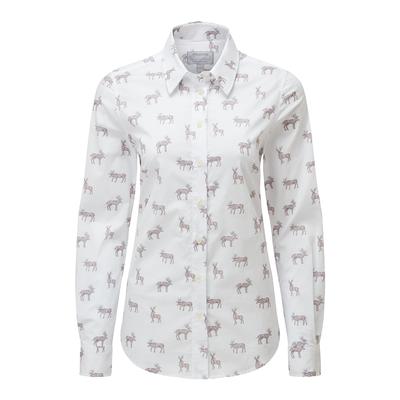 Reindeer Print Cotton Norfolk Shirt