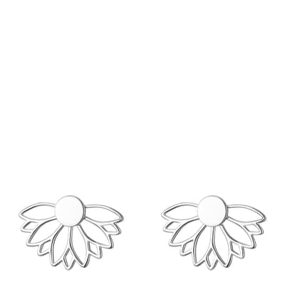 Silver Stud Flower Earrings