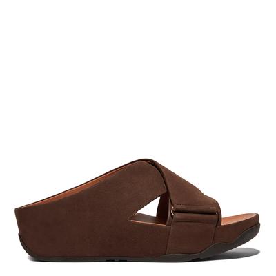 Chocolate Brown Shuv Nubuck Cross Slides