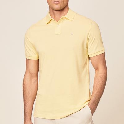 Yellow Logo Collar Cotton Polo Shirt