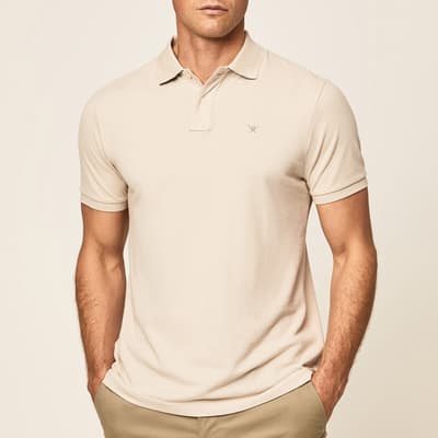 Sand Logo Collar Cotton Polo Shirt