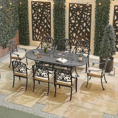 Cotswold 8 Seat Dining Set, Oval Table