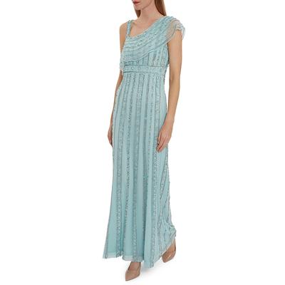 Blue Francille Beaded Maxi Dress