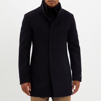 Navy Steinfield Wool Blend Coat