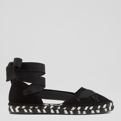 Black Adira Flat Espadrille Sandals