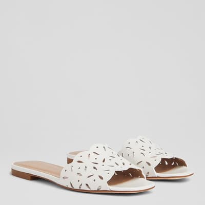 White Amaya Flat Sandals