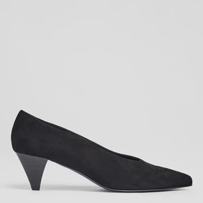 Black Suede Zayla Closed Court Shoes