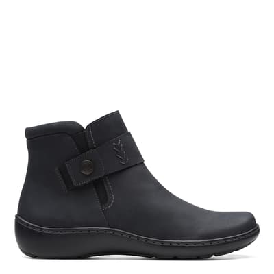Black Leather Cora Rae Ankle Boots