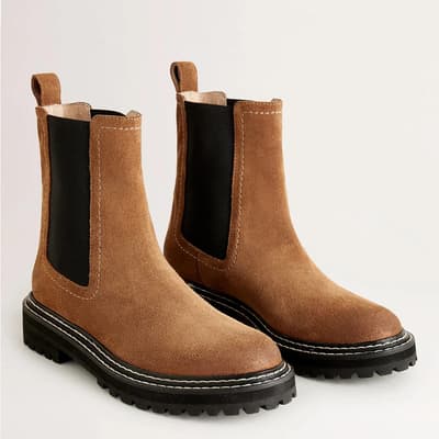 Tan Suede Chunky Chelsea Boot