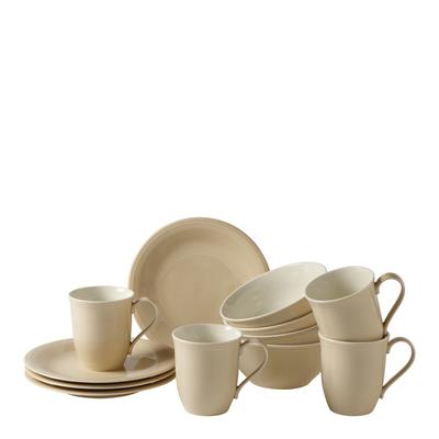 12 Piece Colour Loop Sand Breakfast Set