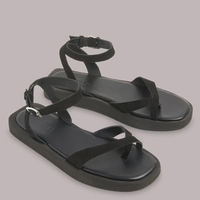 Black Renzo Suede Sandals