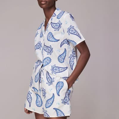 Blue Paisley Print Cotton Pyjamas