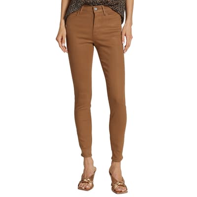 Brown Le High Skinny Coated Stretch Jeans