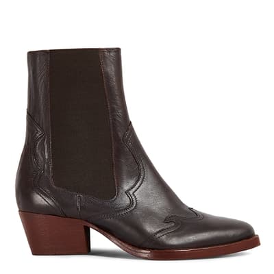 Brown Darcey Western Ankle Boots