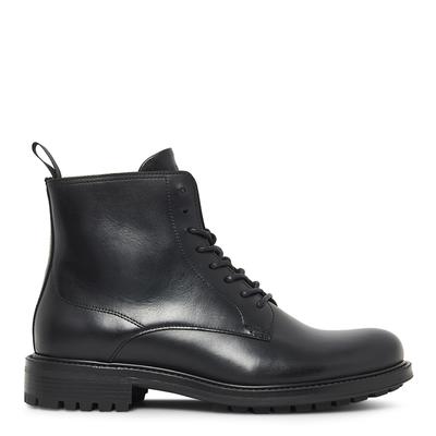 Black Austin Leather Ankle Boots