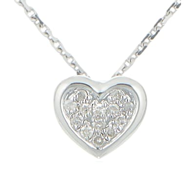 White Gold "Little Heart" Diamond Pendant Necklace