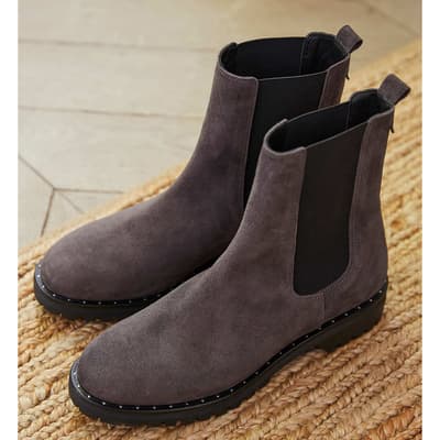 Light Grey Greta Leather Boots