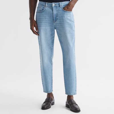 Washed Blue Portabello Tapered Stretch Jeans