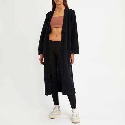 Black Cashmere Blend Longline Cardigan