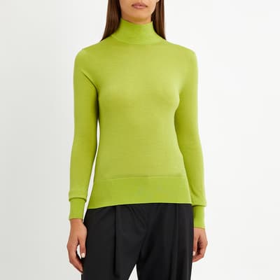 Green Glow Wool Fine Knit Top