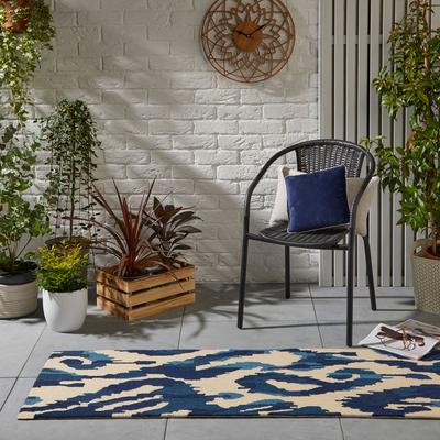 Kasuri 446208 60x200cm Indoor/Outdoor Runner Rug, Indigo