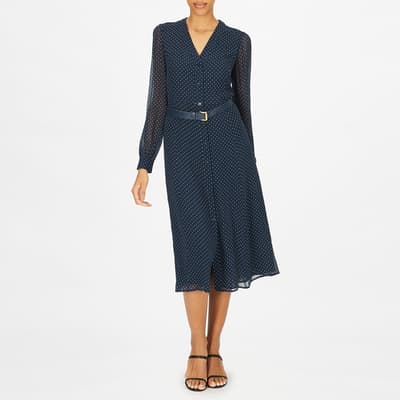 Blue Perfection Dots Midi Dress